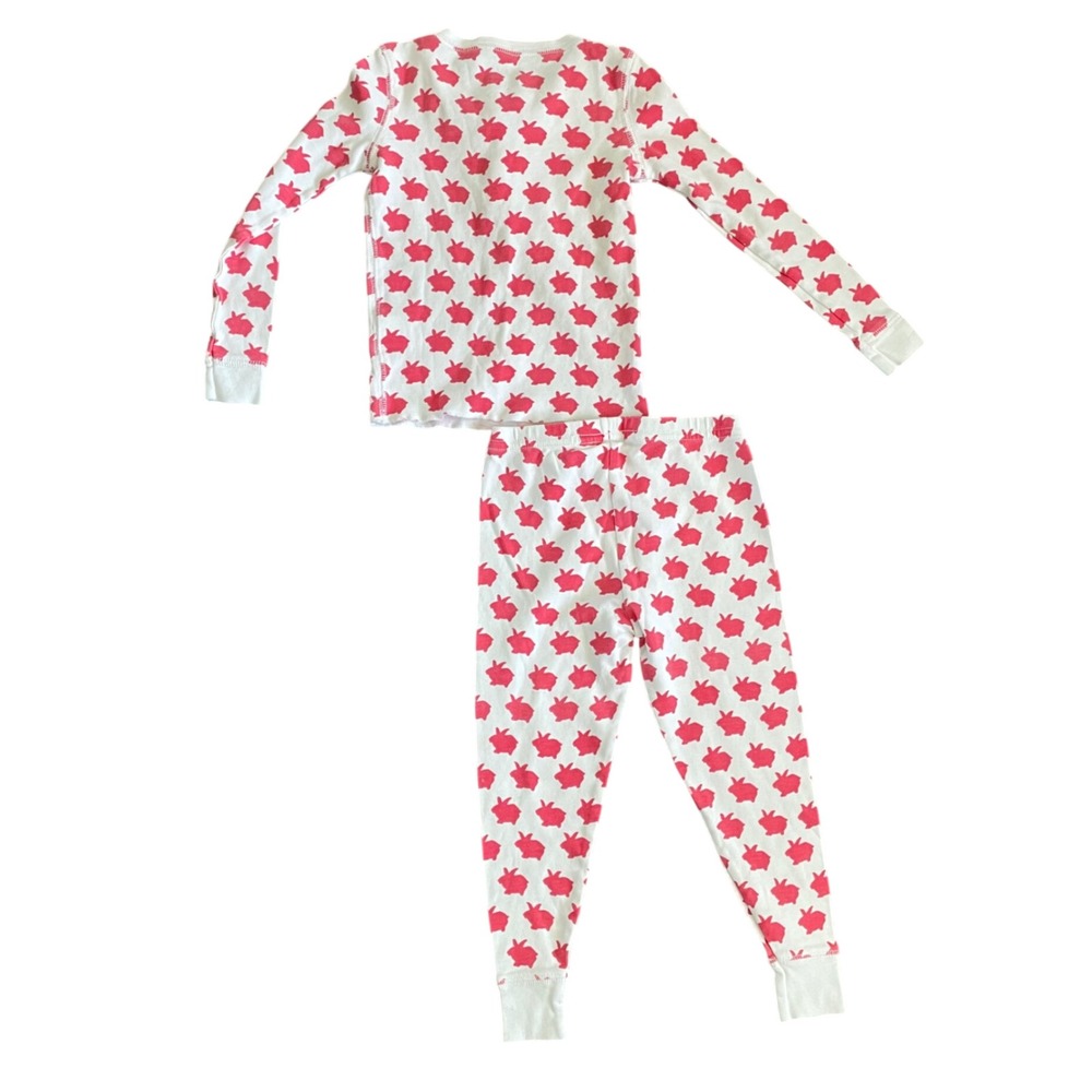 Roller Rabbit Pajamas Pink Bunny Print Pima Cotton Kids Size‎ 4 Cozy Designer